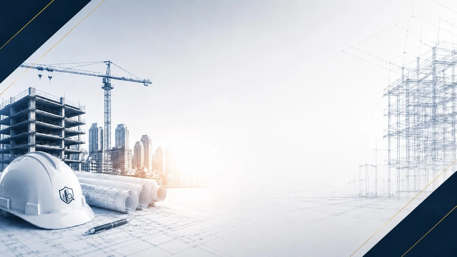 Obra em constru&ccedil;&atilde;o com guindaste e projetos arquitet&ocirc;nicos, ilustrando a atua&ccedil;&atilde;o de Saulo Ozimo em per&iacute;cia e engenharia diagn&oacute;stica